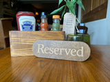 Oak Stained Plywood Serif Font Reserved Signs