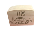 Car Mechanic  Wooden Tips Money Box
