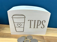 Coffee Cup Wooden Tips Money Box