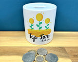 Coin Flowers Ceramic Tip Jar