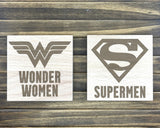 Superhero Toilet Oak Signs