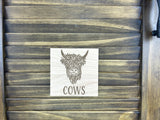 Highland Cow Toilet Oak Signs