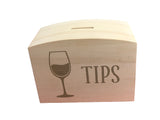 Wine Glass Tips  Wooden Money Box