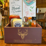 a wooden box filled with condiments and condiments