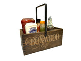 Wooden Stained Condiment Carry Caddy