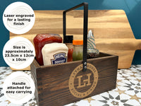 Wooden Stained Condiment Carry Caddy