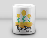 Coin Flowers Ceramic Tip Jar